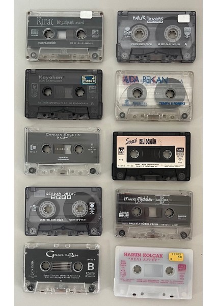 10 Tane Türkçe Kaset Lotu Kartonetsiz (Kıraç,serdar Ortaç,ajda,kayahan,suavi,nilüfer)