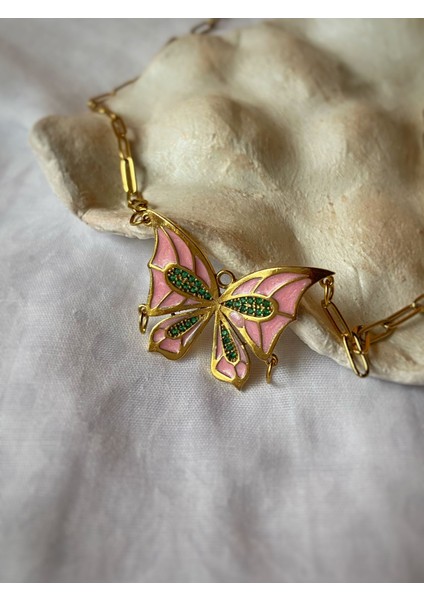 Butterfly Pink Flora Kolye fırsatları