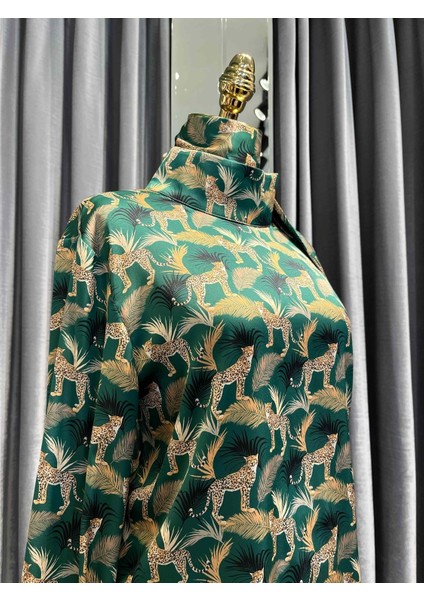 Nars Kaplanlı Krep Bluz - Desenli - 2