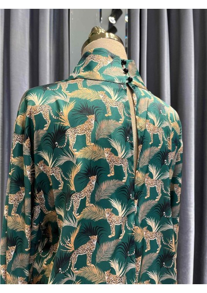 Nars Kaplanlı Krep Bluz - Desenli - 2 modelleri