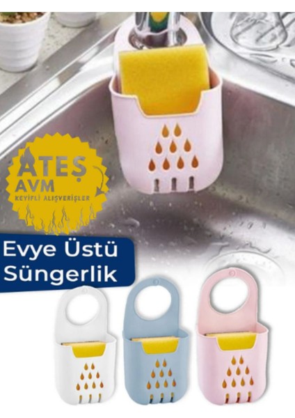 Pratik Silikon Evye Üstü Süngerlik, Askılı ve Düzenleyici, Kolay Kullanım fırsatları