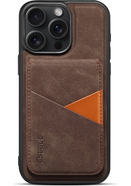 iPhone 13 Kılıf Msafe Şarj Özellikli Kartlıklı Retro Suni Deri Kapak