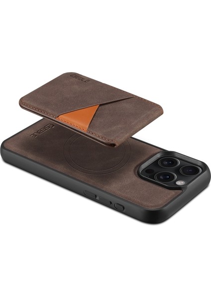 iPhone 13 Kılıf Msafe Şarj Özellikli Kartlıklı Retro Suni Deri Kapak modelleri