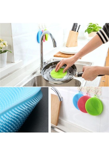 Tükenmeyen Silikon Bulaşık Yıkama Fırçası Seti, 4 Adet, Hijyenik Temizlik Sağlar modelleri