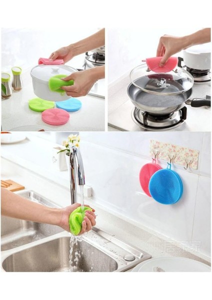Tükenmeyen Silikon Bulaşık Yıkama Fırçası Seti, 4 Adet, Hijyenik Temizlik Sağlar fırsatları