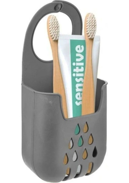 Oluklu Silikon Lavabo Musluk ve Sünger Tutucu Seti, Antrasit Renkli, Kullanışlı ve Şık. fiyatları