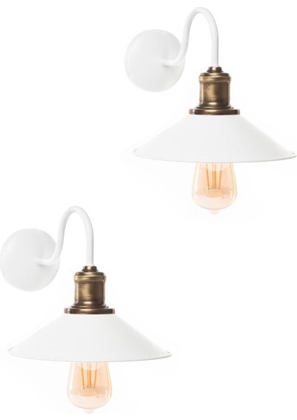 Beyaz Kasa Duvar Aplik 2 Adet ( Pilli Değildir )