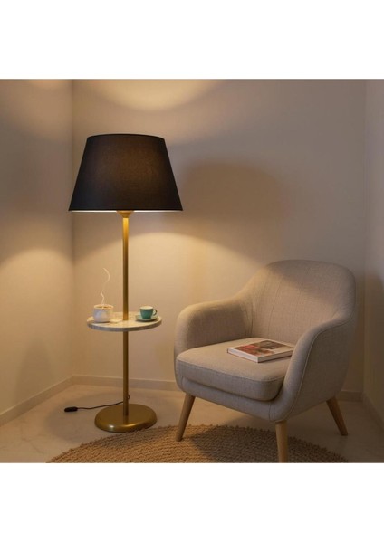 Kopya - Retain Modern Tepsili Ayaklı Lambader Konık Şapka