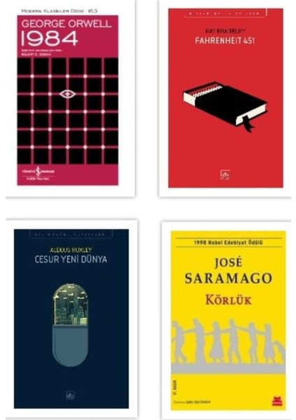 En Çok Okunan Dispotik 4 Kitap ( 1984 - Cesur Yeni Dünya - Körlük - Fahrenheit 451 )