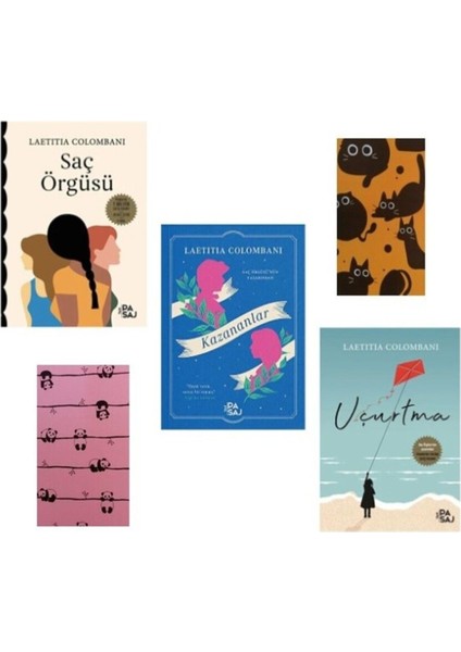 Laetitia Colombani - Saç Örgüsü - Kazananlar - Uçurtma - 3 Kitap Set- Defter Hediye