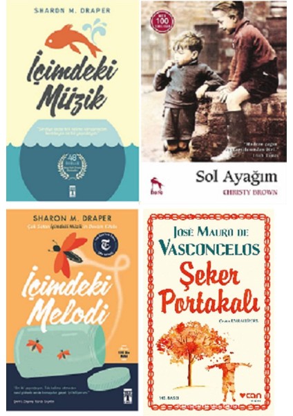 Çok Okunan Kitaplar. 4'lü Set. Içimdeki Müzik-Sol Ayağım-Içimdeki Melodi-Şeker Portakalı