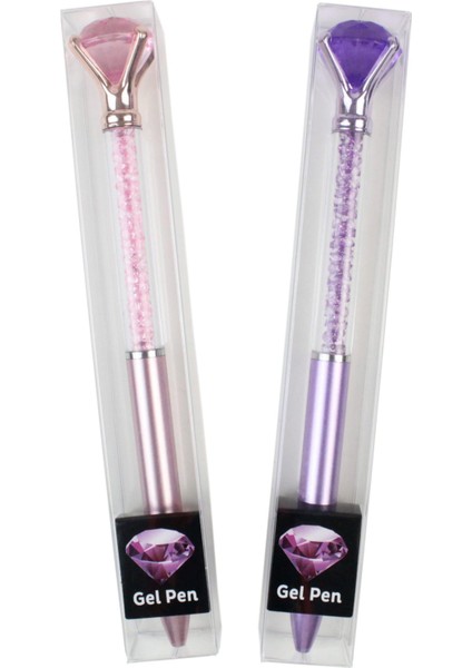 GP-3725 üstü büyük taşlı jel kalem KUTULU