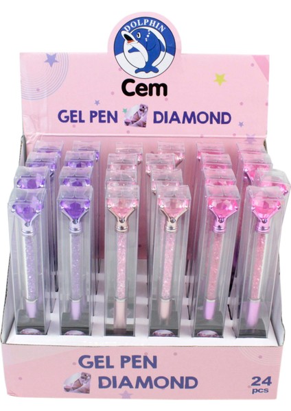 GP-3725 üstü büyük taşlı jel kalem KUTULU fiyatları