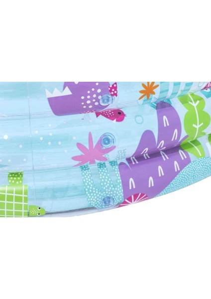 3 Halka Deniz Canlıları Desenli Yuvarlak Havuz - Mor Yosun-Mor Balık modelleri