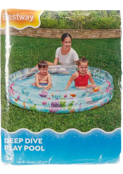 3 Halka Deniz Canlıları Desenli Yuvarlak Havuz - Mor Yosun-Mor Balık indirimleri