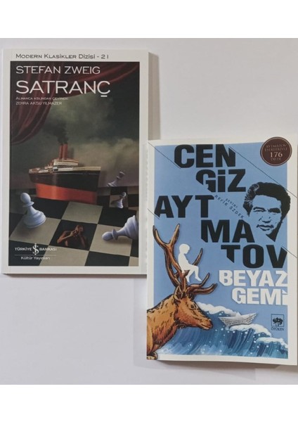 Satranç (Iş Bankası) + Beyaz Gemi ( Ötüken). 2 Kitap Set.