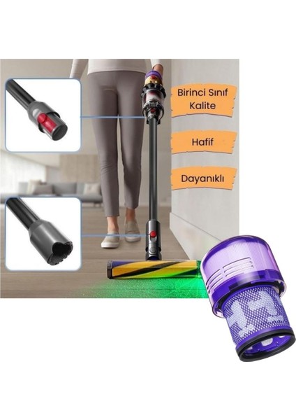 Dyson V12 Detect Slim ile Uyumlu Boru ve Filtre Seti fiyatları
