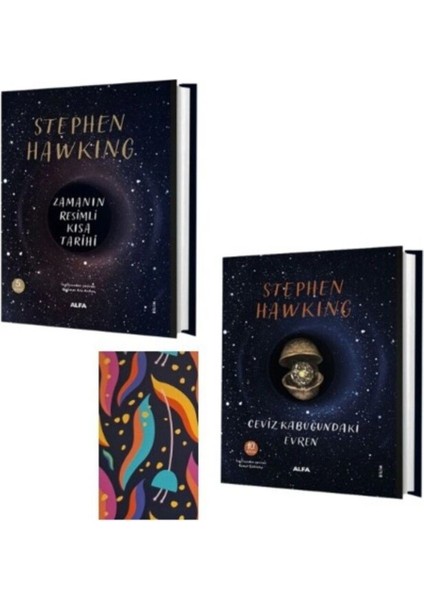 Zamanın Resimli Kısa Tarihi - Ceviz Kabuğundaki Evren -Ciltli Set ( Not Defteri Hediye)