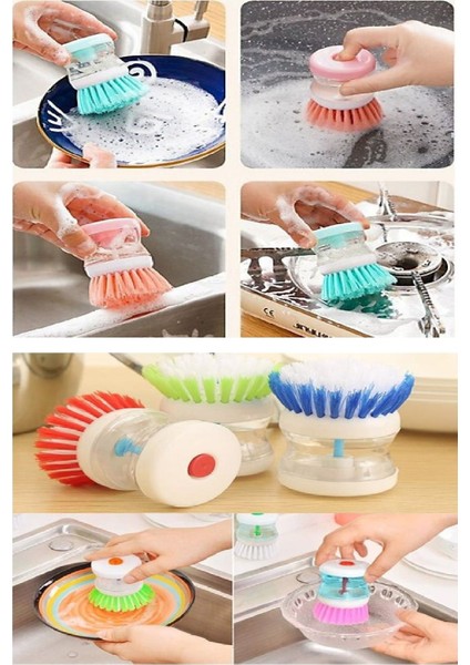 Pratik ve Rahat Bulaşık Yıkama Fırçası, Hazneli, Kullanışlı Temizlik Aracı