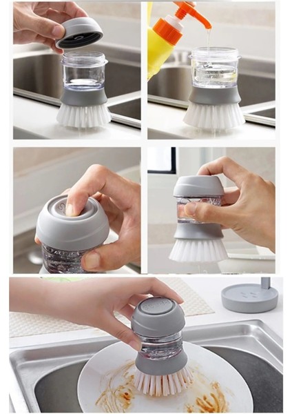 Pratik ve Rahat Bulaşık Yıkama Fırçası, Hazneli, Kullanışlı Temizlik Aracı indirimleri