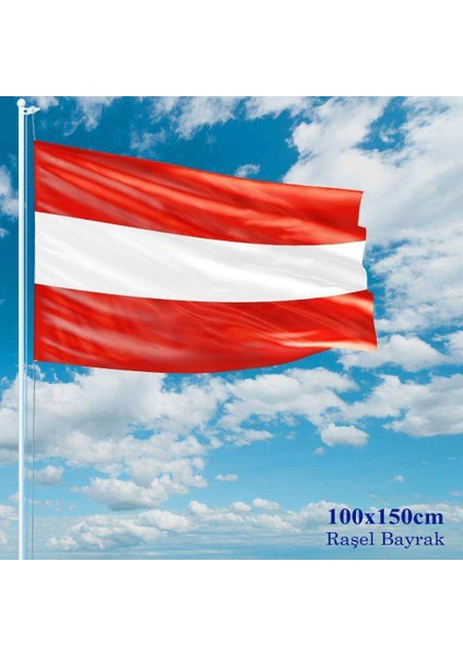 Avusturya Bayrağı - 100X150 cm (1 Metre x 1,5 Metre) - Raşel Kumaş
