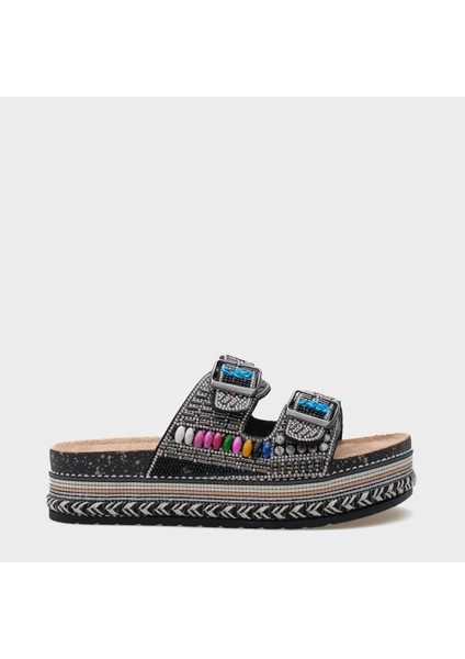 Alyson Taşlı Tokalı Düz Topuk Kadın Terlik