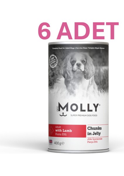 Jöle Içinde Parça Kuzu Etli Yetişkin Köpek Konservesi 6*400GR (6ADET)