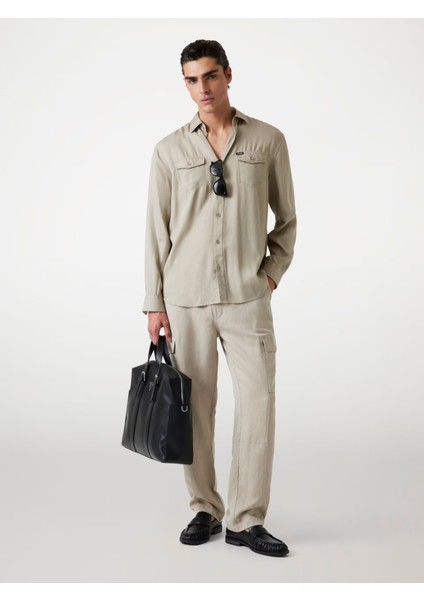 Guess M5YH26WHF70 Washed Fluıd Tencel Erkek Bluz modelleri