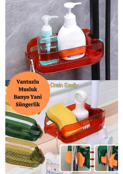 Ayarlı Lavabo Süngeri, Musluk Yanına, Bulaşık ve Banyo Düzenleyici, Kullanışlı Ürün