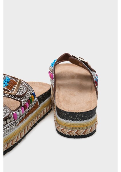 Alyson Taşlı Tokalı Düz Topuk Kadın Terlik