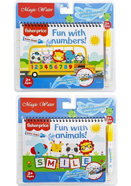 2'li Set Water Painting Sulu Kalem Ile Sihirli Boyama Kitabı Fisher-Price Hayvanlar Ve Sayılar
