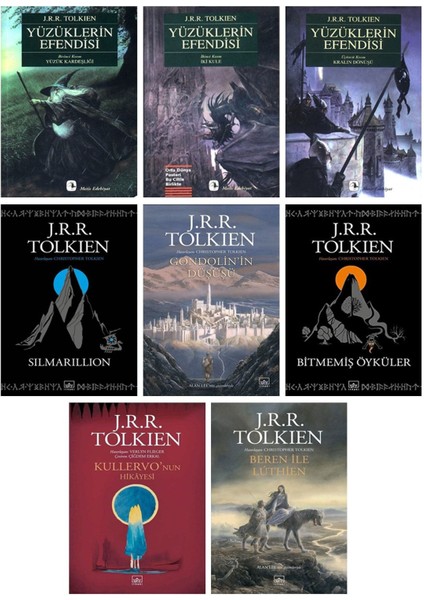 J.r.r Tolkien Seti 8li / Yüzüklerin Efendisi 1-2-3 Silmarillion Bitmemiş Öyküler Gondolinin Düşüşü