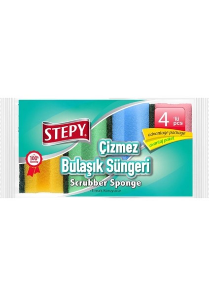 Yumuşak ve Dayanıklı 4'lü Bulaşık Süngeri Seti, Hijyenik Temizlik Sağlar