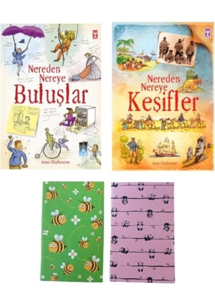 5.sınıf Hikaye -Roman- Nereden Nereye Buluşlar - Nereden Nereye Keşifler 2 Adet Not Defteri Hediye