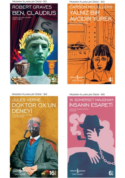 Ben, Claudius + Yalnız Bir Avcıdır Yürek + Doktor Ox'un Deneyi + Insanın Esareti- 4 Kitap Set