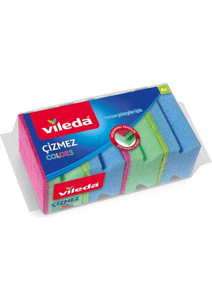2 Paket 4'lü Renkli Çizmesiz Bulaşık Süngeri Seti fiyatları