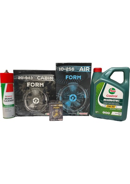 Ford Transit Filtre Bakım Seti 2007-2013 Dizel | Balata Spreyi ve Karter Tapası Hediye | 5W-30 Magnatec 4l | Castrol
