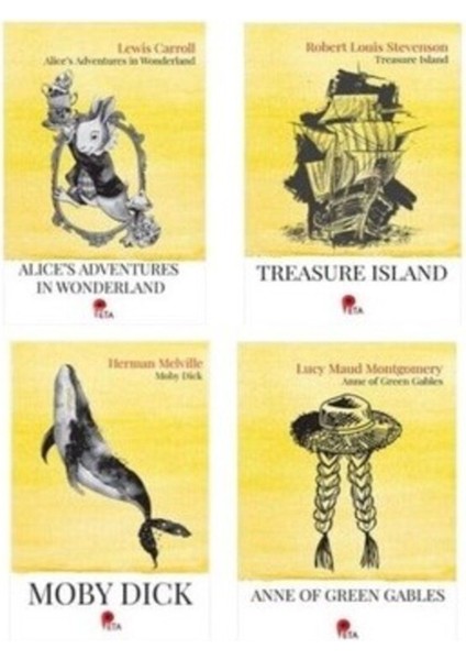 Ingilizce Klasikler 4 Kitap (Treasure Island-Alice’s Adventures In W-Anne Of Green Gables-Moby Dick)