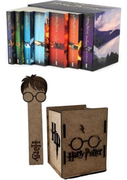Harry Potter Özel Kutulu Set-7 Kitap Takım -Harry Potter Kalemlik ve Ayraç Hediye
