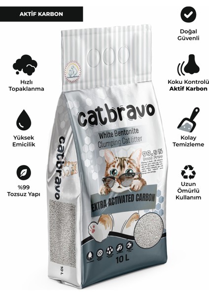 Aktif Karbonlu Topaklanan Kedi Kumu 10 Lt fiyatları