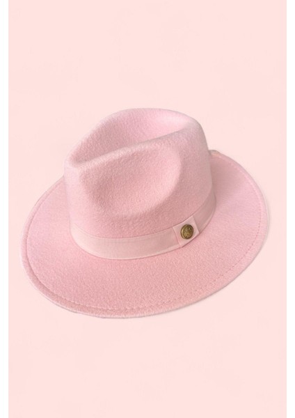 Ithal Baby Pink Fötr Şapka Sert Kovboy Panama Şapka - Ayarlanabilinir modelleri