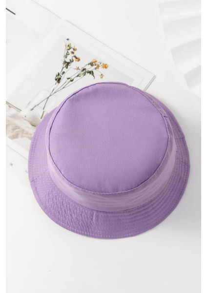 Unisex Basic Lila Bucket Şapka fırsatları