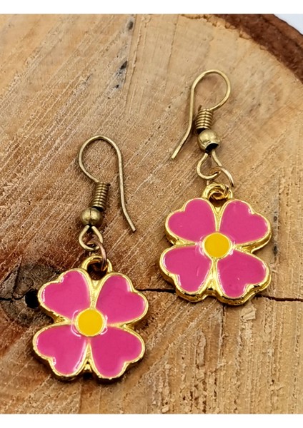 Papatya Pembe Renk Küpe