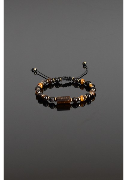 Obsidyen - Kaplan Gözü Doğal Taş Makrome Bileklik modelleri