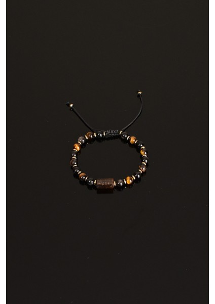 Obsidyen - Kaplan Gözü Doğal Taş Makrome Bileklik fırsatları