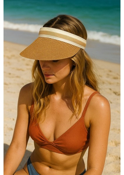 Hasır Ithal Lüx Camel Vizör Şapka Sperlik