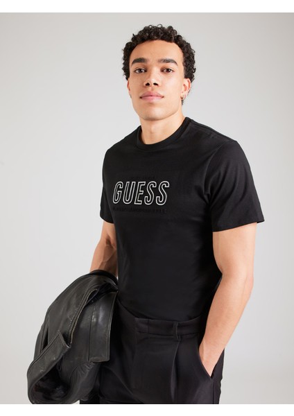 Guess M5YI44KBW41 Ss Bsc Guess Embosse Erkek Tshırt
