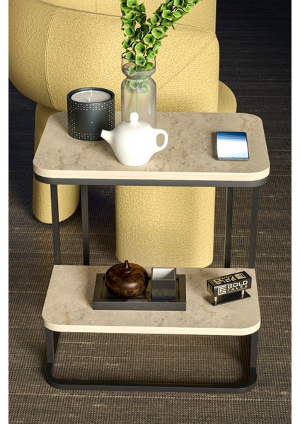 Yan Sehpa 2 Katlı Koltuk Sehpası