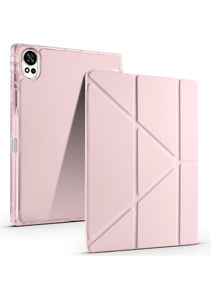 Huawei Matepad 12X Ile Için Uyumlu Kılıf Üçgen Tri Folding Kalem Bölmeli Standlı Kılıfı