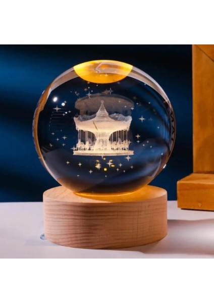 Atlı Karınca Tasarım Işıklı Cam Küre